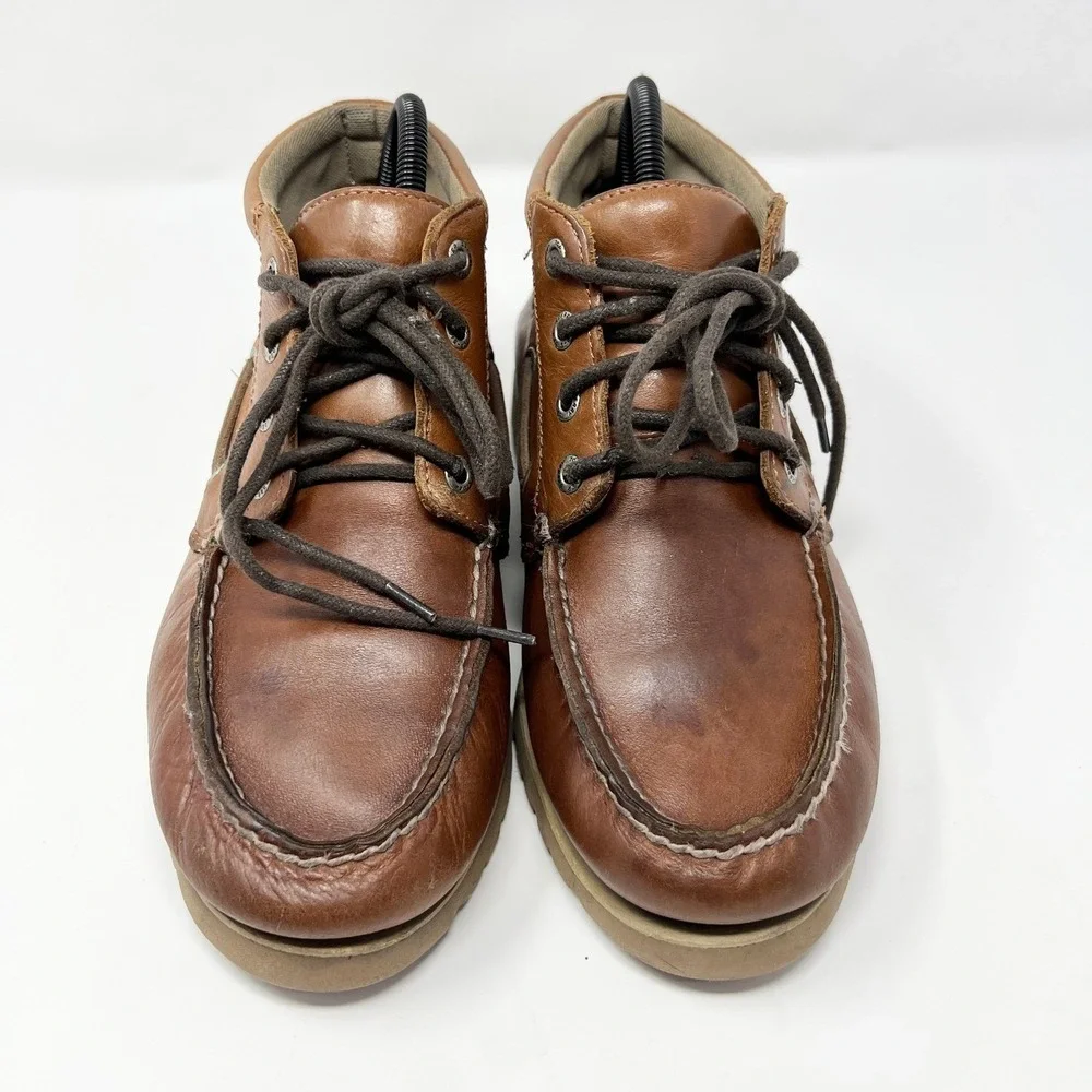 Sperry Top-Sider Tan Leather Moc Toe Chukka Ankle Boots Men's‎ 8.5 M Boat Shoes